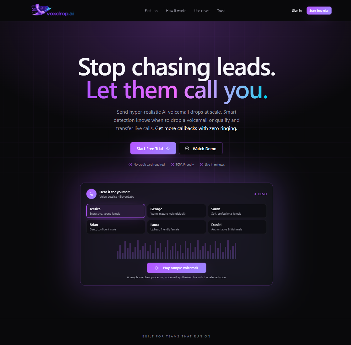 Voxdrop.ai website screenshot