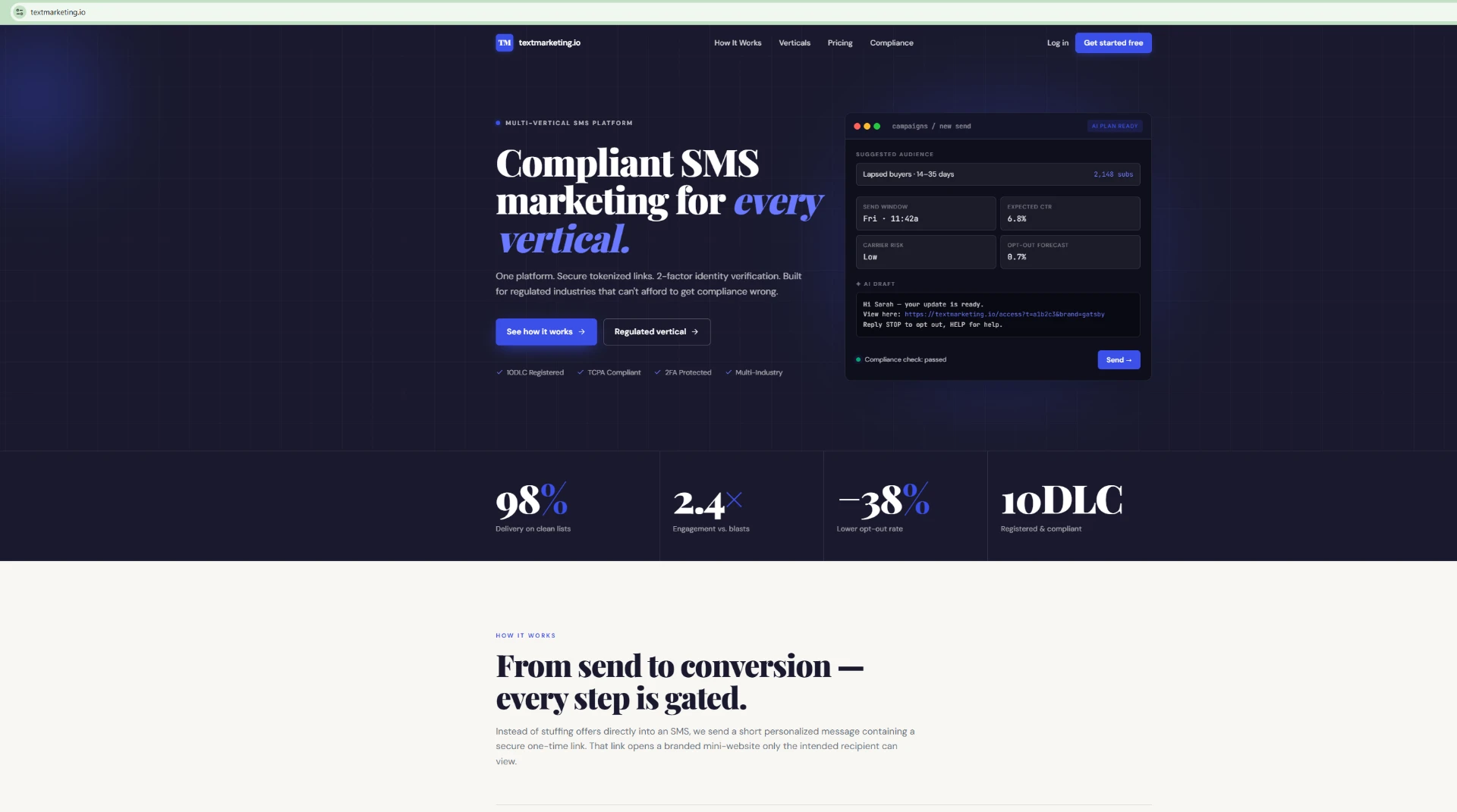 TextMarketing.io website screenshot